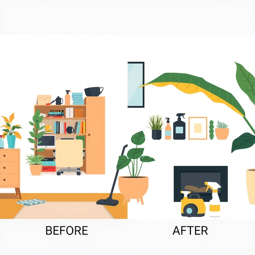 Professional cleaning service in action - Before and after transformation